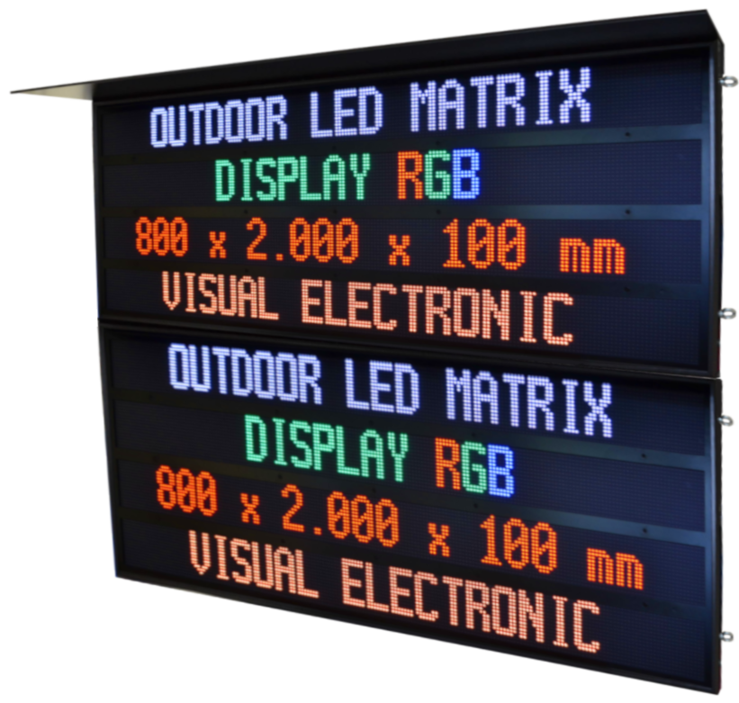 LED Matrix Display, Outdoor, 8 lignes, dimensions 2.000 x 1.600 mm