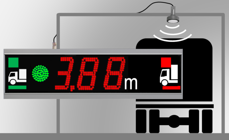 Height measuring device: LED display incl. sensor, character height 10 cm