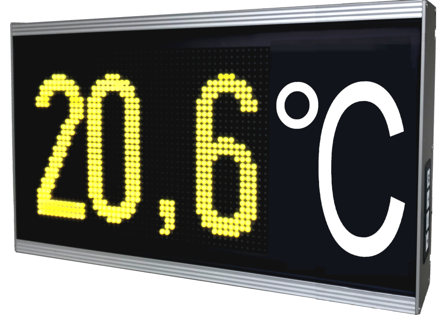 Afficheur de température, hauteur des caractères: 160 mm, outdoor