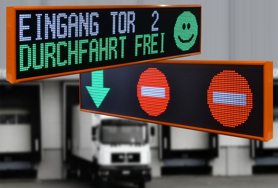 Outdoor LED displays for truck control systems, Ethernet, dimensions 1.680x400x100 mm