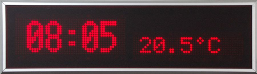 LED clock / temperature display, character height 60/120 mm, indoor