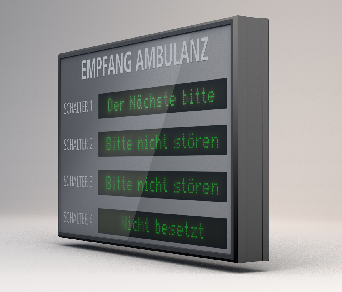Alphanumeric LED display, LED green, indoor, character height 40 mm
